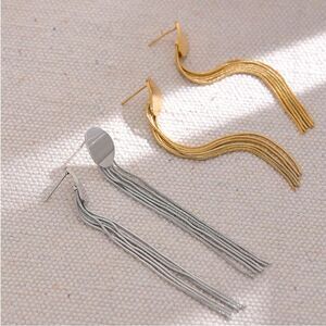 #45 New 18k Gold Plated Long Tassel Earrings